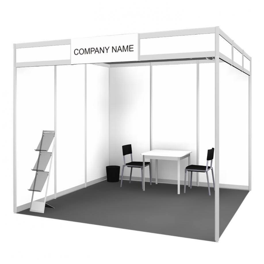 Image showing a shell scheme booth from a blog post about shell scheme graphics by Printdesigns